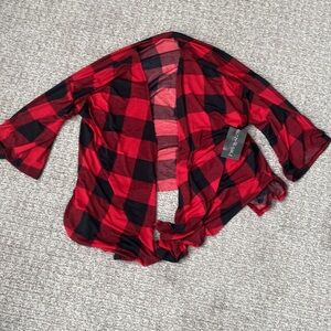 Glitzy Girls Short Sleeve Red and Black Cardigan